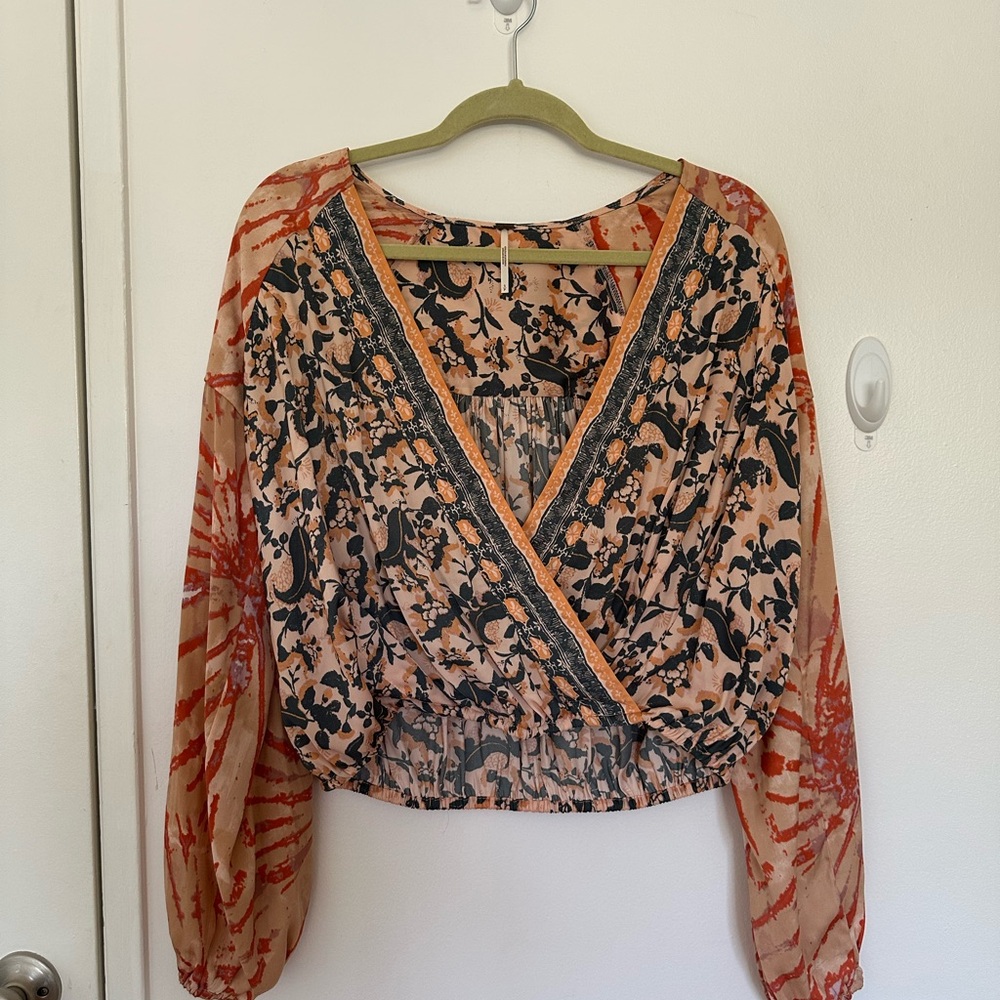 Free People Womens Cruisin Together Mixed Print Top